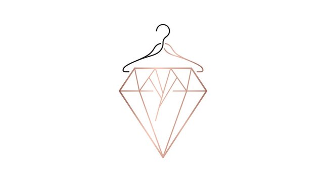 Minimalist fashion logo design featuring a diamond shape combined