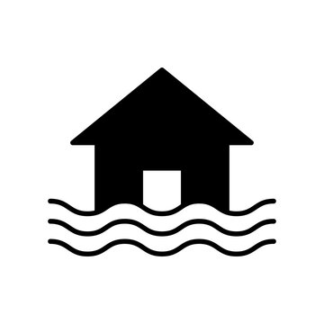 Flood house icon vector