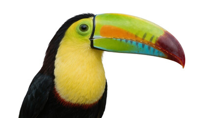Colorful toucan bird with large rainbow beak, isolated on transparent background © Ruslan