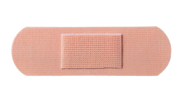Fabric bandage with sterile gauze pad, isolated on transparent background