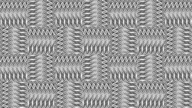Seamless herringbone pine needle pattern with sketch hand drawn texture for monochrome textile design.