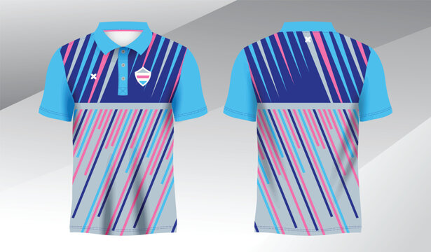 blue and pink background sublimation shirt for polo sport jersey template