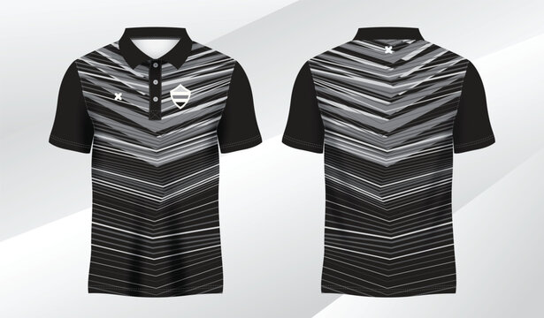 black and gray background sublimation shirt for polo sport jersey template