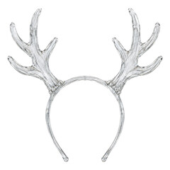Clear glass reindeer antler headband isolated on a clean white background for holiday themes © Sapphire