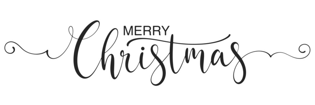 Merry christmas lettering calligraphy vector eps