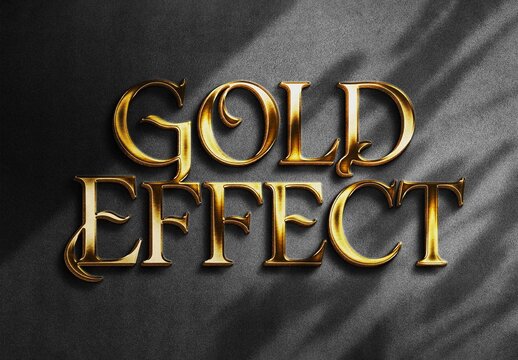 Gold Metal Text Effect For Poster And Social Media Design