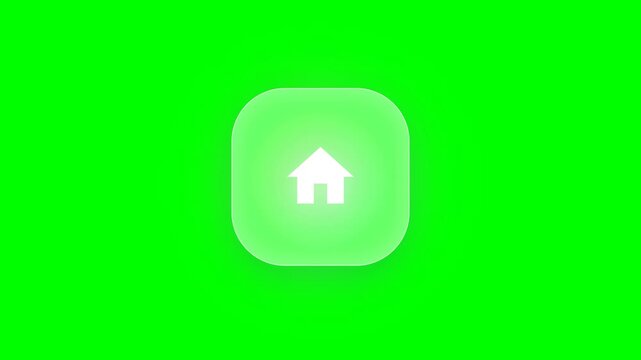 Home icon buttons grid on green screen background