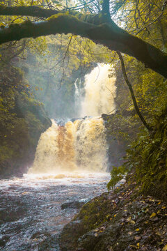 A view of the Rha Waterfalls on the Isle of Skye