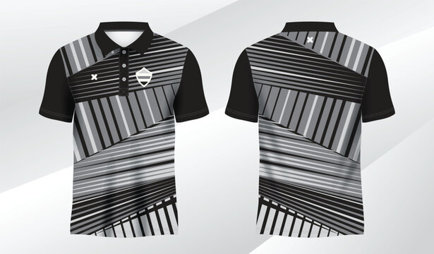 black and gray background sublimation shirt for polo sport jersey template