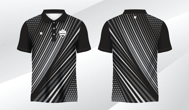black and gray background sublimation shirt for polo sport jersey template