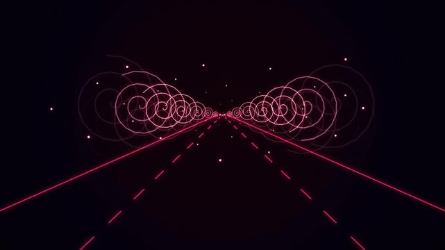 Seamless Neon Spiral Tunnel Loop Background