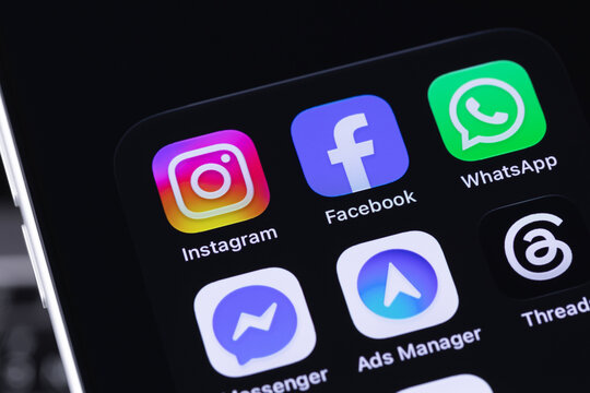 Instagram, Facebook, WhatsApp, Threads, Ads Manager are part of the Meta company ecosystem. Batumi, Georgia - October 3, 2026