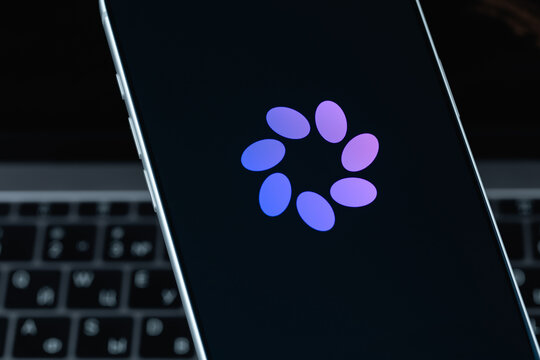 Meta AI logo mobile app on a screen smartphone iPhone closeup. Meta AI is an AI-powered virtual assistant developed by Meta Platforms. Batumi, Georgia - October 3, 2026