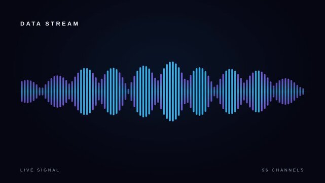 Flowing audio waveform bars pulsing motion graphics background