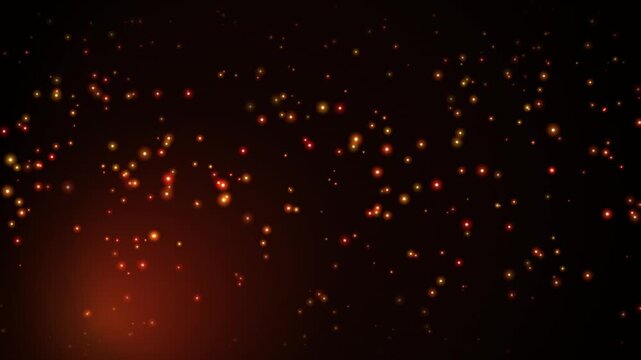 Floating Gold Dust Particles Background Overlay Motion Graphics Featuring Shimmering Warm Glowing Bokeh Lights Moving Slowly In A Dark Space Atmosphere For Digital Creative Projects And Video Editing