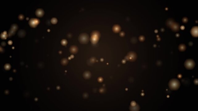 Floating Golden Particles Background Motion Loop Featuring Soft Glowing Bokeh Circles Creating A Magical And Elegant Atmosphere Perfect For Luxurious Celebrations Or Cinematic Award Ceremony Presentat