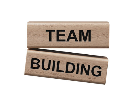 Team Building symbol. Concept words Team Building.Business and Team Building concept. wooden blocks. Copy space.Supports PNG files with transparent backgrounds.