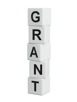 wooden elements with GRANT business word.close up of wooden elements,Business Concept.Supports PNG files with transparent backgrounds.