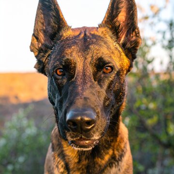 portrait of beautiful german shepard dog looking at camera