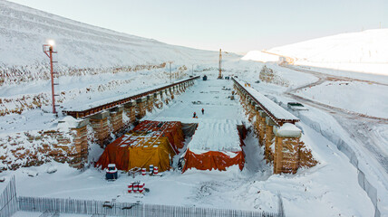 Arctic mining project construction site building infrastructure © KONSTANTIN SHISHKIN