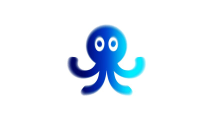 blue octopus isolated on white background © vrushabh