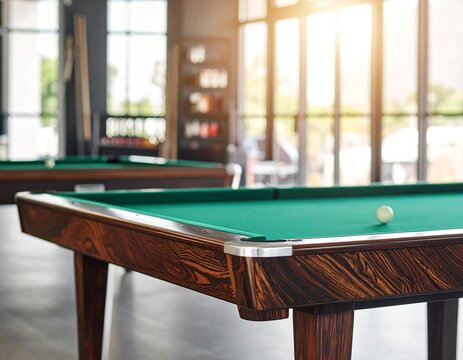 pool table with white ball