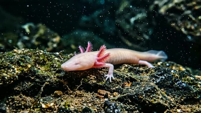 olm underwater close up in a cave slovenia video