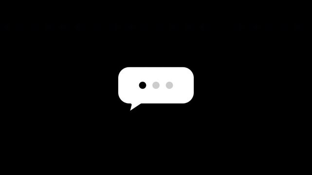 Chat speech bubble typing indicator icons isolated on transparent background