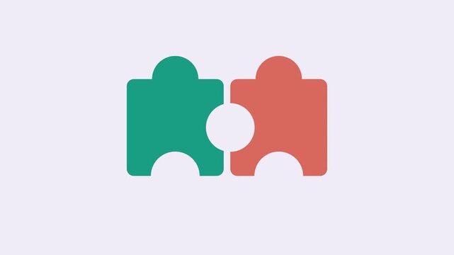 Two puzzle pieces joining, seamless looping background