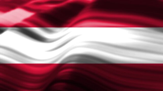 Dynamic waving flag of austria with smooth silk folds and shadows
