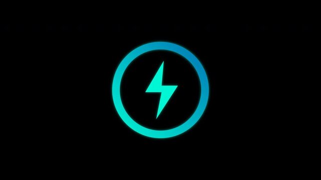 Futuristic cyan battery charging progress indicator icons with alpha channel