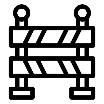 Police Roadblock Barrier Safety Fence Line Icon