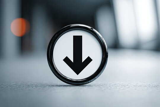 The graph down icon in black 