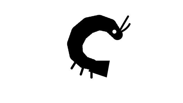 PNG Shrimp icon, black solid symbol on white background