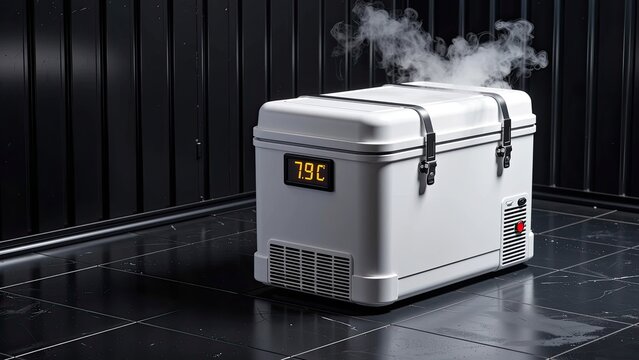 deep freeze biopharmaceutical shipping crate maintaining minus seventy nine celsius with vapor exhaust