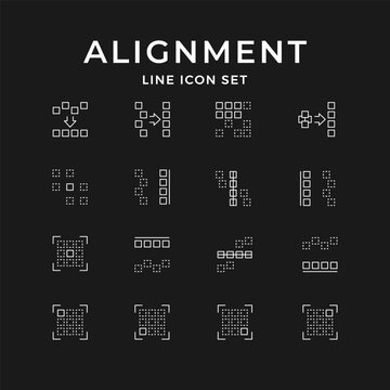 Set line icons of alignment