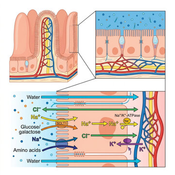 Intestinal Electrolyte Absorption and Water Transport