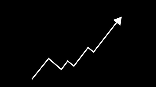 Glowing graph with arrow indicating decline, Arrow business graph icon animation background. Business growth arrow and graph chart animation. 
