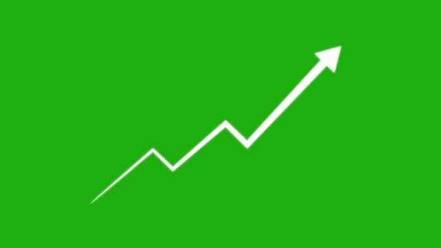 Glowing graph with arrow indicating decline, Arrow business graph icon animation background. Business growth arrow and graph chart animation. 
