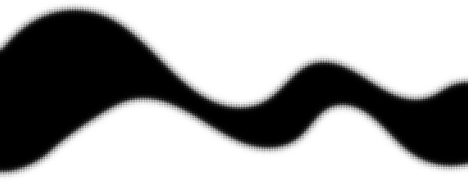 Minimal Black Organic Wave Shape with halftone Smooth Curves and Flowing Abstract Motion Transparent PNG