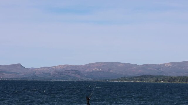 Lake Nahuel Huapi as a setting for windsurfing