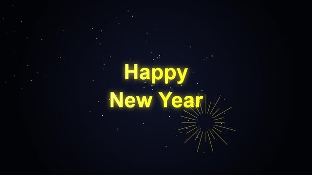 Happy new year greeting card with golden sparkles