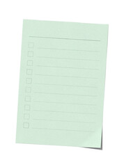 Mint checklist pad sheet with checkboxes and tear off edge © ibreakstock