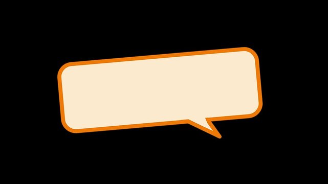Orange pill shaped caption bubble blank copy space in the right third, a capsule shaped pill bubble, dark black background 4K video