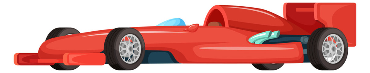 Naklejka premium Racing car. Red fast sport bolide auto