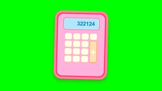 Calculator Counting on Green Screen