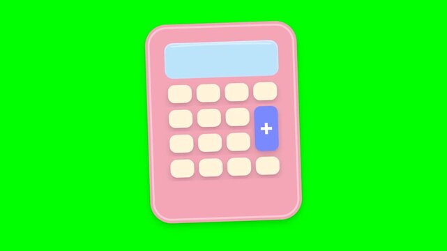 Cartoon Calculator Animation on Green Screen
