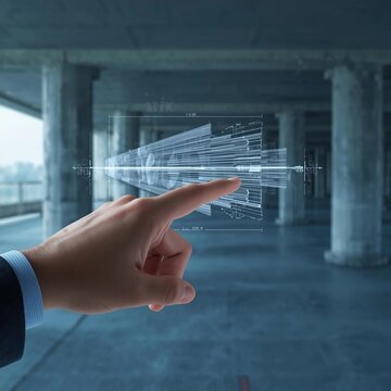 hand pushing the button on a touch screen interface