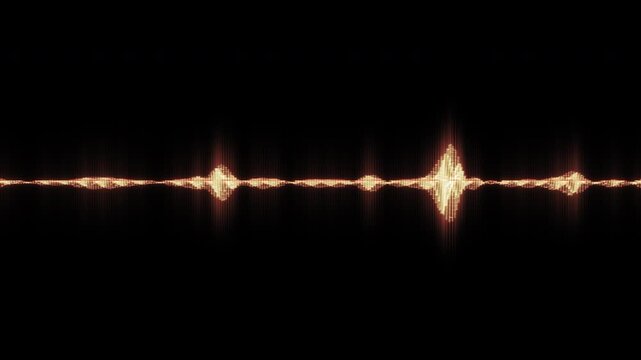 Sparkling Orange Audio Visualizer Vibrating With Particle Beams on black background