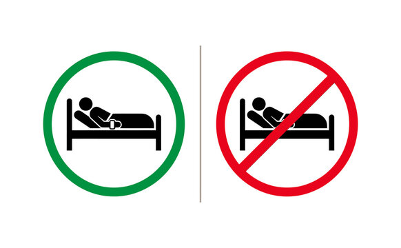 Minimalist green check and red prohibition sign comparison graphic